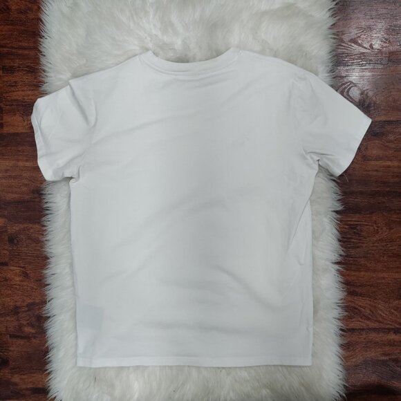 Prada Milano White Logo Patch Crewneck Short Sleeve Casual T-Shirt Men's Medium - Picture 3 of 12